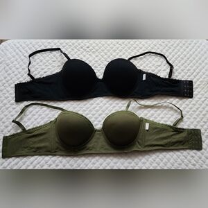 Tahari Push Up Underwire  Bras With Removable Straps 1 Green 1 Black